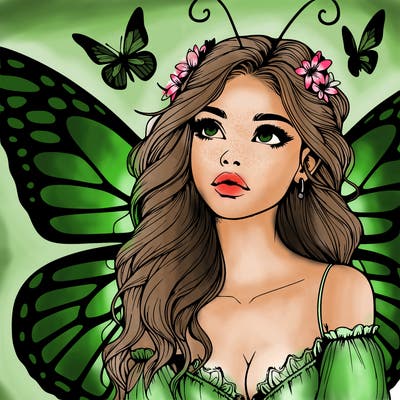 butterfly fairy realistic girl