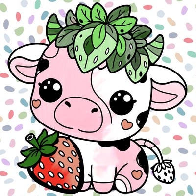cute strawberry cow
