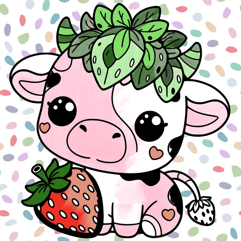 cute strawberry cow