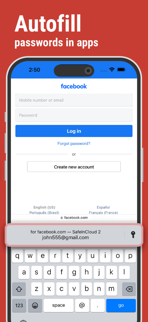 SafeInCloud 1 - SafeInCloud Passwort-Manager, der Anmeldedaten auf einem iPhone automatisch ausfüllt