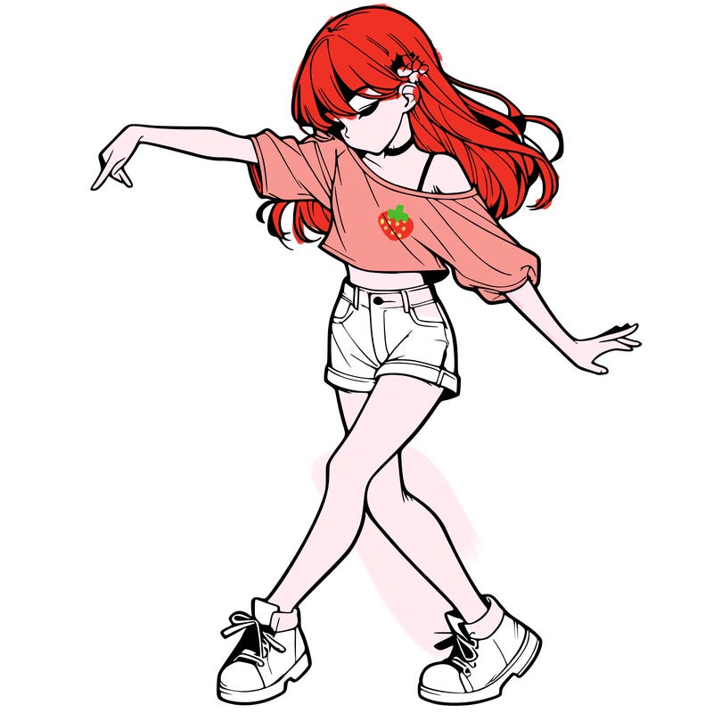 realistic girl danceing