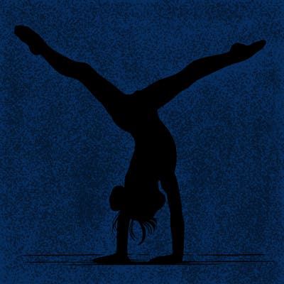 realistic gymnastic hand stand girl in four splits