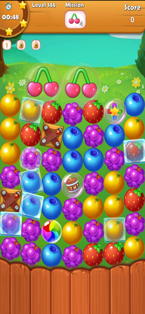 Fruit Link - Line Blast - Plateau de puzzle de fruits colorés dans le jeu mobile Fruit Link Line Blast