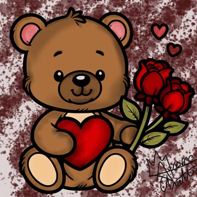 teddy bear a holding heart