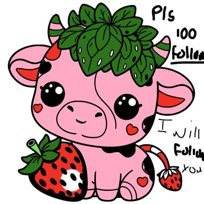 cute strawberry cow