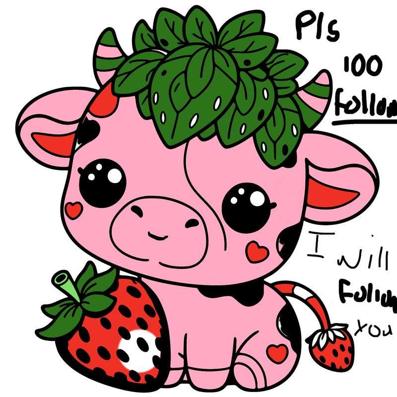 cute strawberry cow