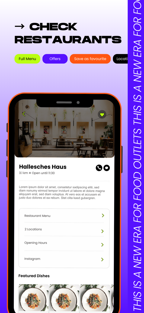 Tasteit: Connecting Foodmates - Tasteit app mobile screen displaying restaurant profile details including menu and featured dishes