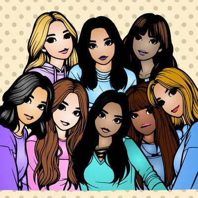 realistic bunch of girls