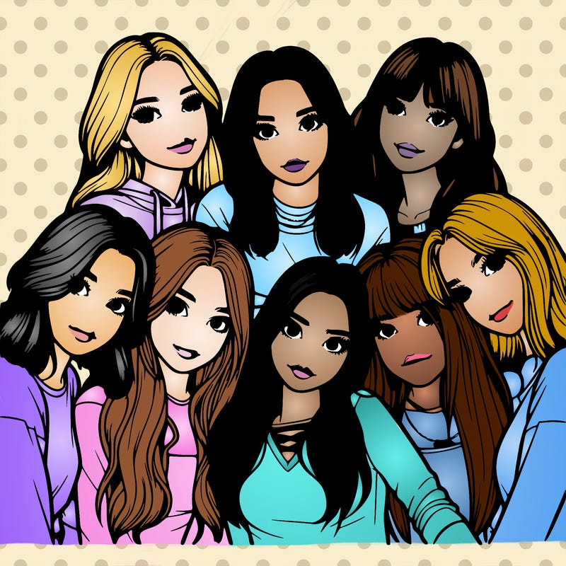 realistic bunch of girls