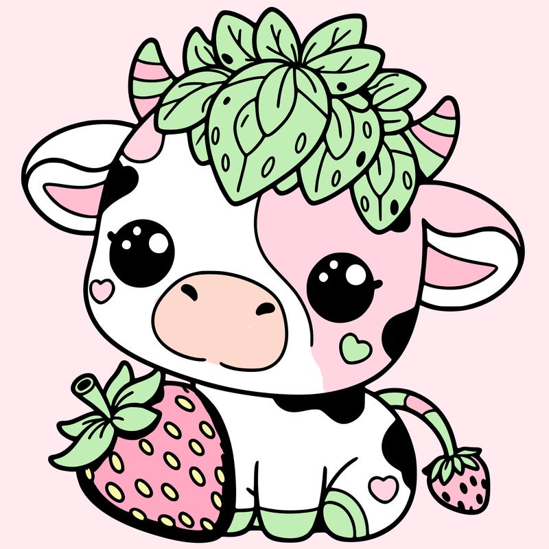cute strawberry cow