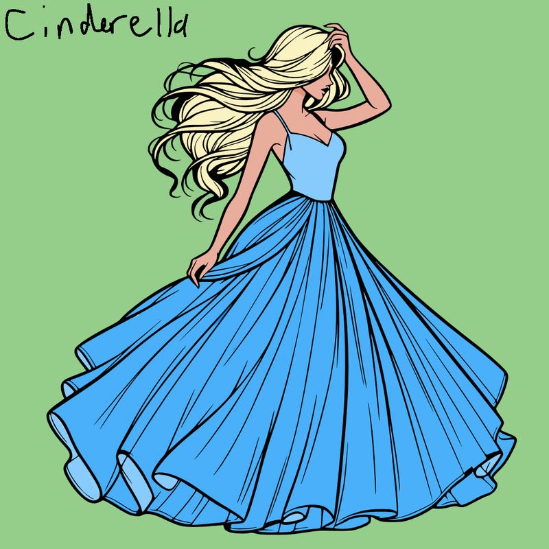 realistic woman with dress flowing in the wind