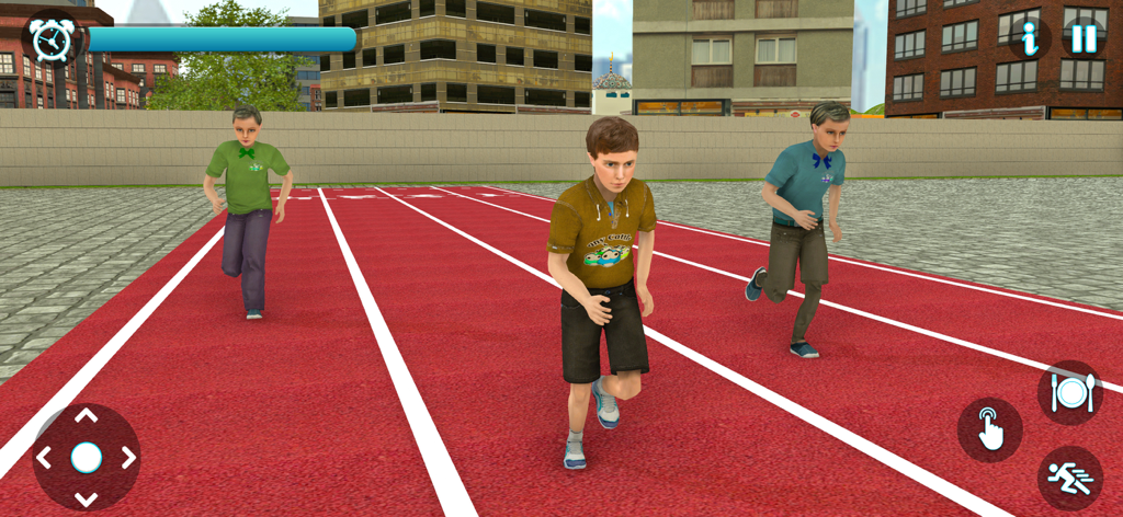 Children participating in a running race within the Muslim Sim Islamic Eid Game