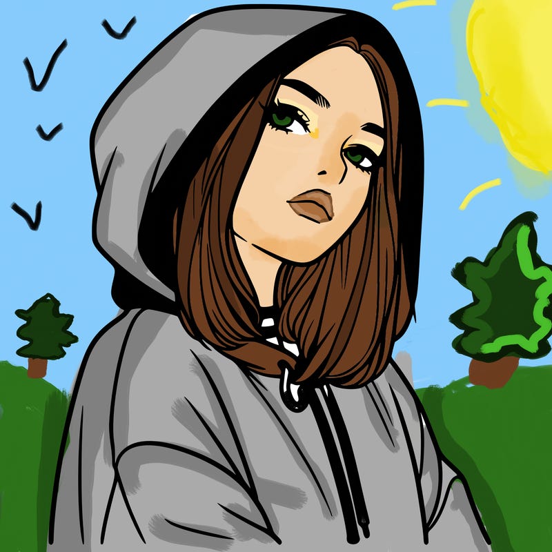 a realistic girl in a hoodie