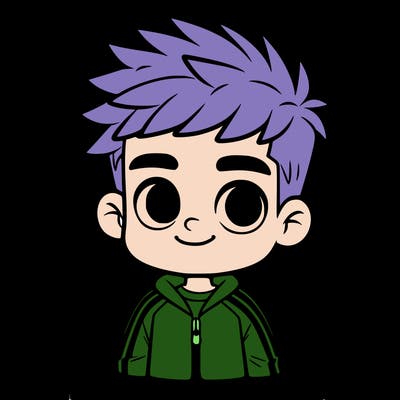 boy in a tracksuit with spikey white hair