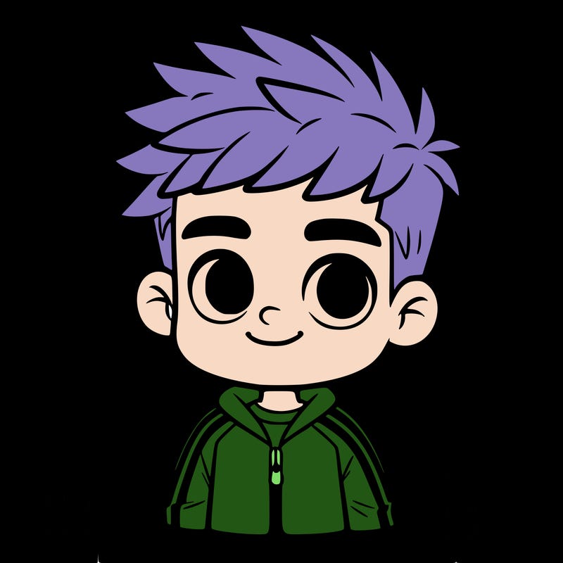 boy in a tracksuit with spikey white hair