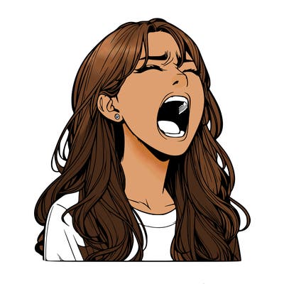 screaming realistic, girl