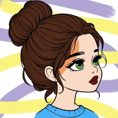 realistic girl with bun