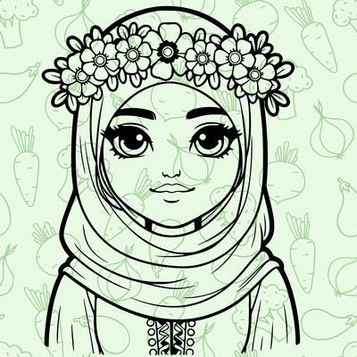 realistic girl with flower crown