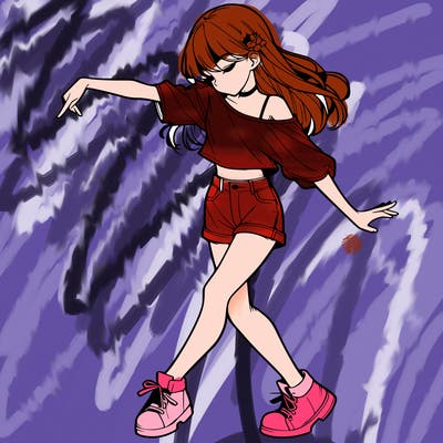 realistic girl danceing