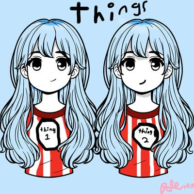 realistic twin boy and girl with long hair