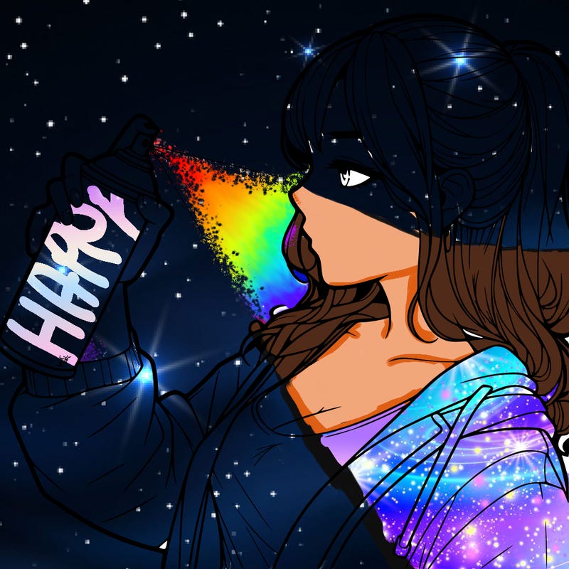 a realistic girl spray, painting