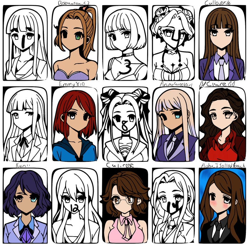 girls that look diffrent anime