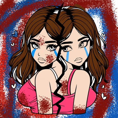 realistic girl split