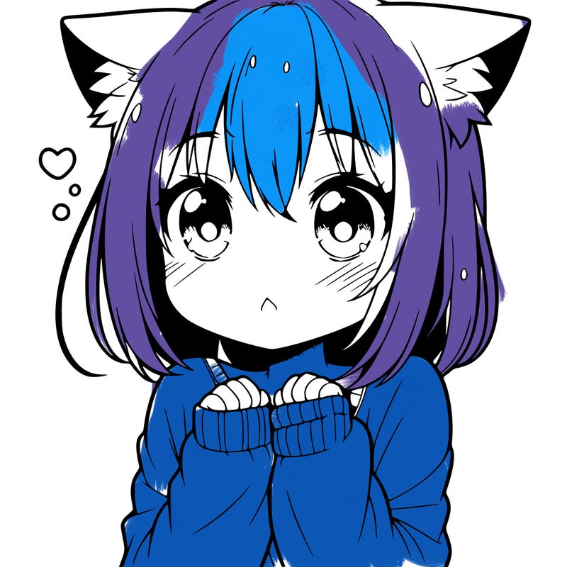 shy anime catgirl