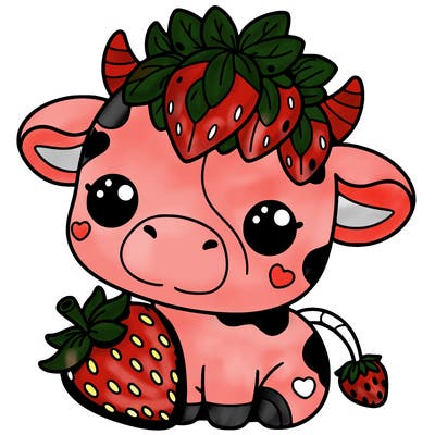cute strawberry cow