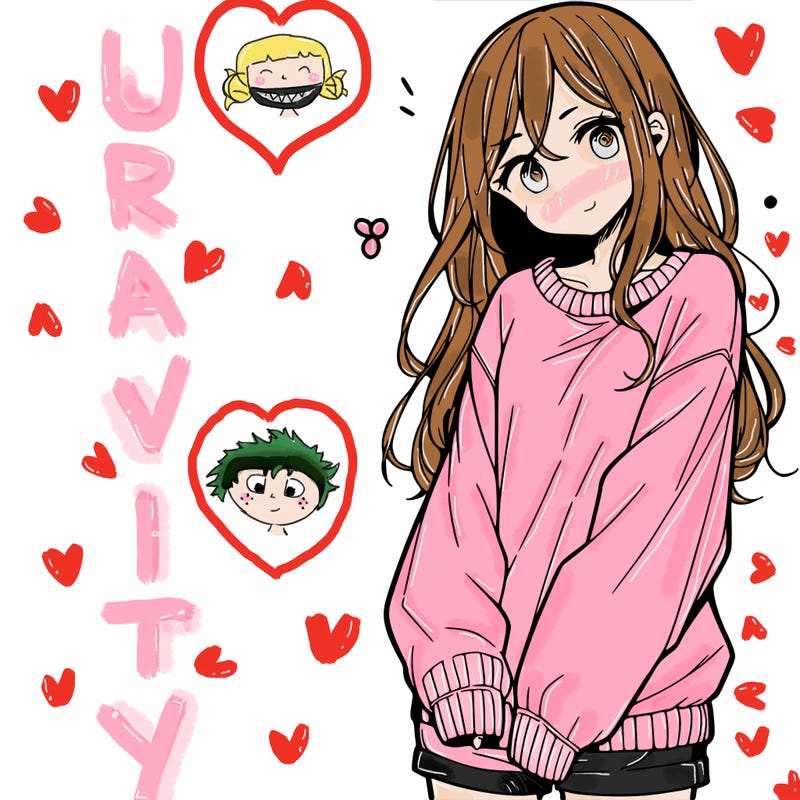 manga teen girl  in a sweater and baggy pants