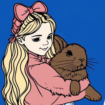 girl with a bunny