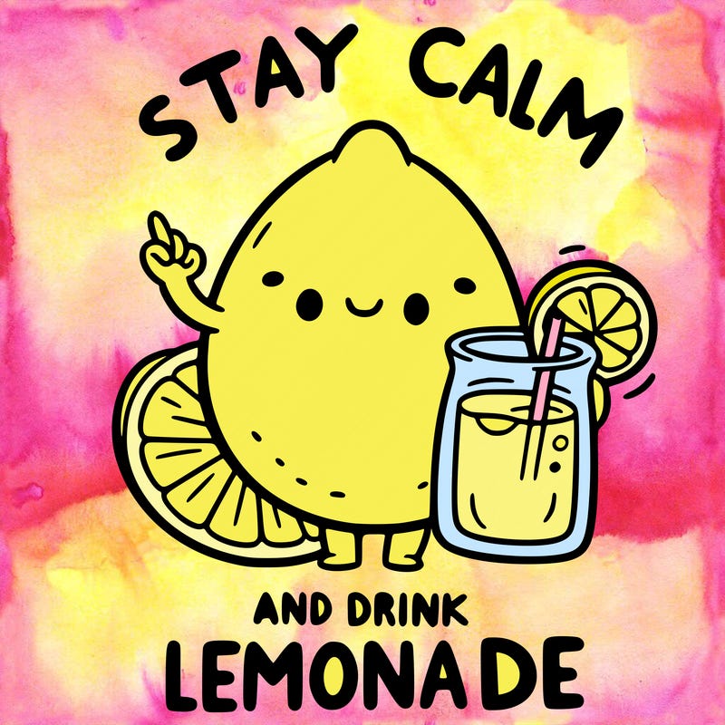stay calm and drink lemonade