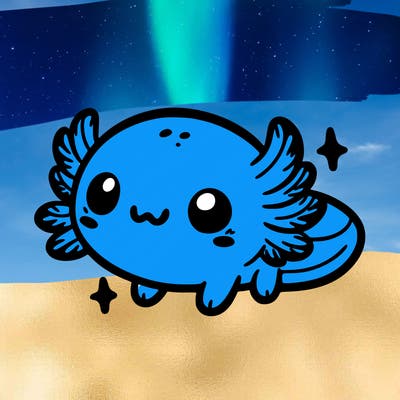 cute easy baby axolotl