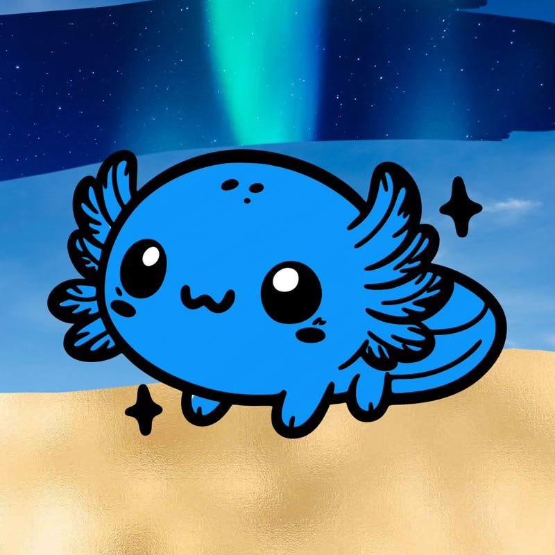 cute easy baby axolotl