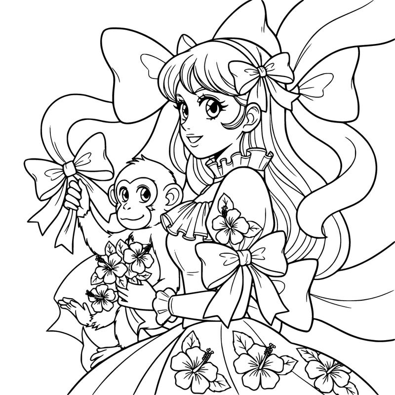 bows and hibiscus flowers