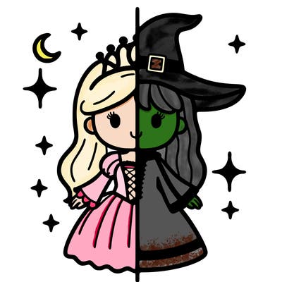 split princess and witch