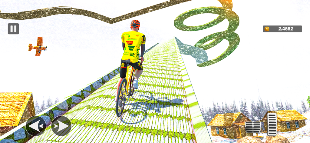 Bmx Skate Bicycle Games - Un ciclista en una pista de rampa alta en un juego de acrobacias de bicicletas 3D