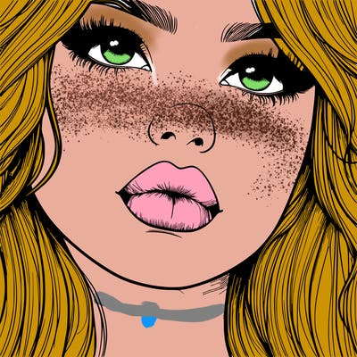 really realistic girl with lips