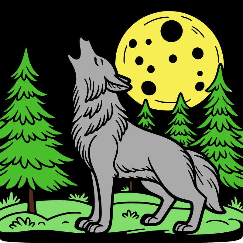 wolf howling at the moon