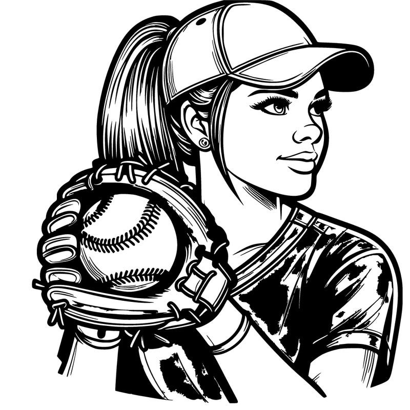 realistic softball player