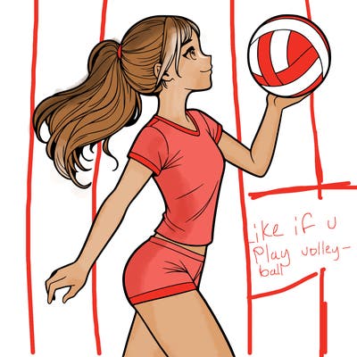 volley ball realistic girl
