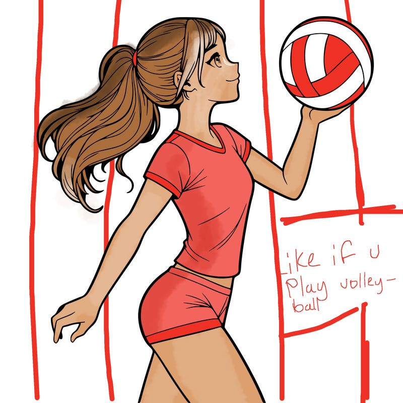 volley ball realistic girl