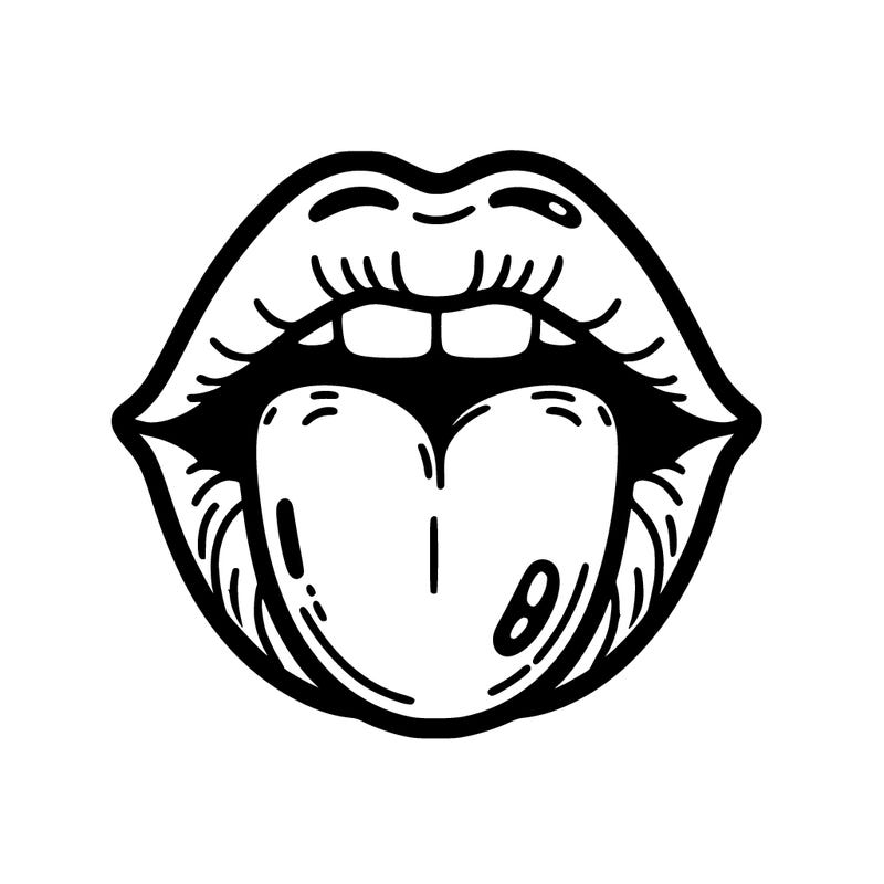 lips with tongue out