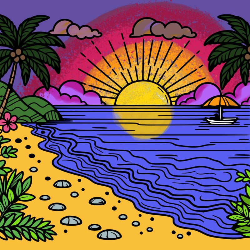 beach sun set