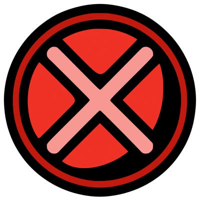 round circle with an x in the middle