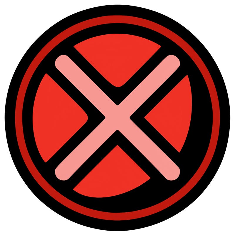 round circle with an x in the middle