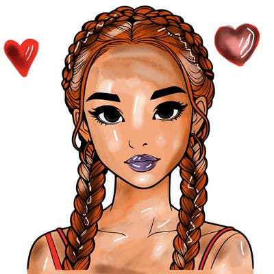 realistic girl with braids