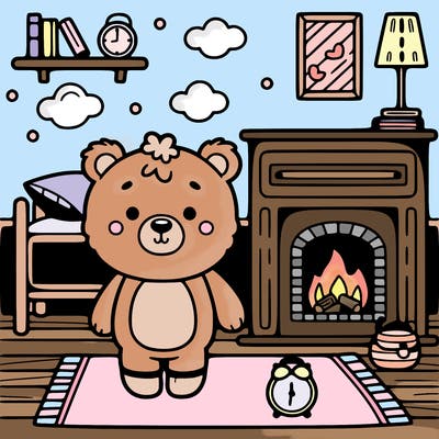cute bear in room
