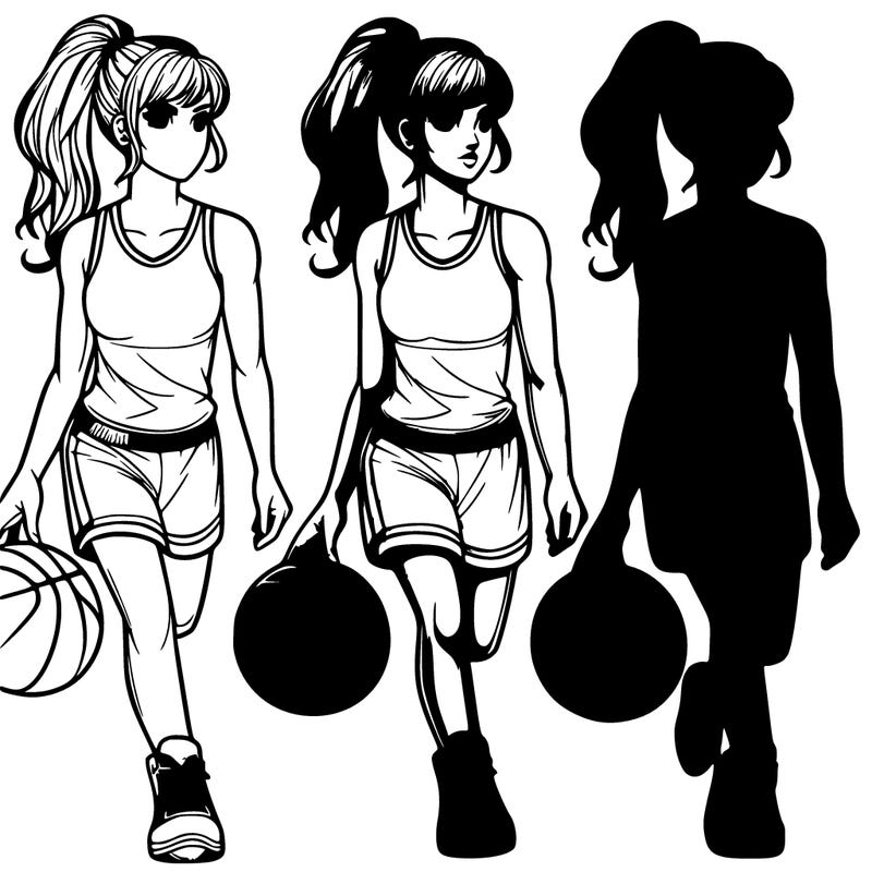 realistic girl basketball player