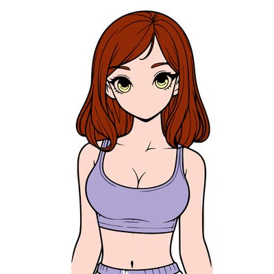 realistic girl with a nice body and ca croptop